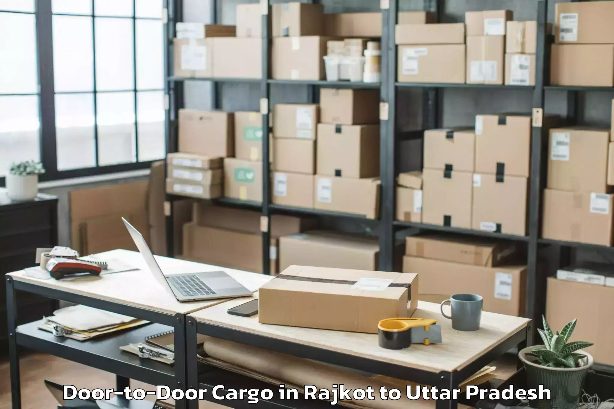 Hassle-Free Rajkot to Afzalgarh Door To Door Cargo